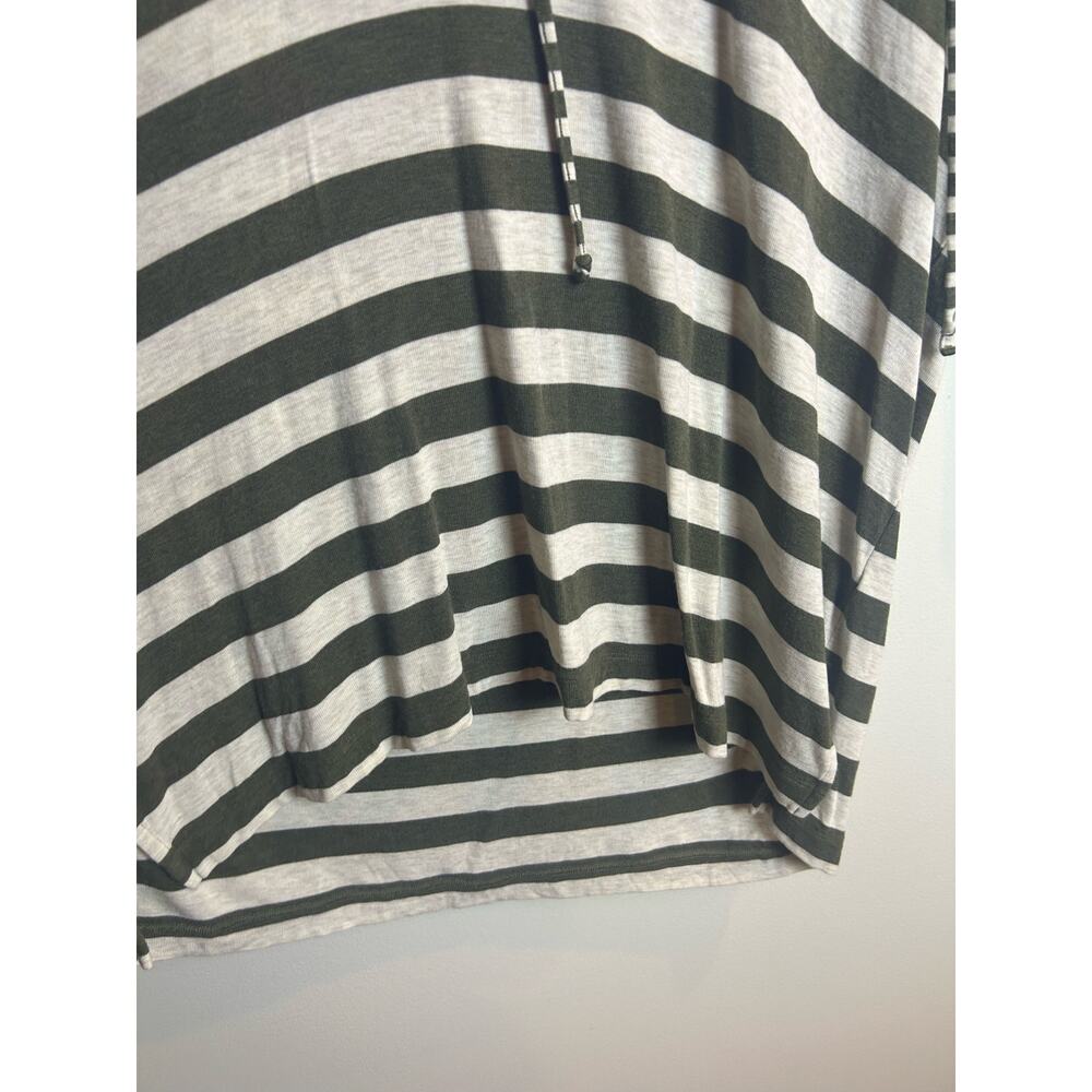 Cabi Sweater Striped Hoodie Women Size Medium M Hunter Grey Casual - Picture 2 of 7